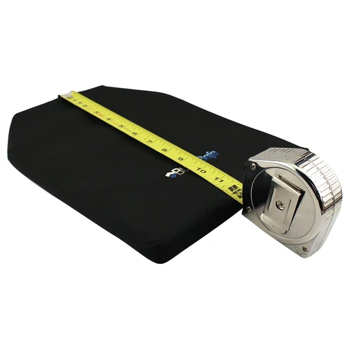 metal tape measuring height of backpack panel