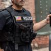 policeman wearing First Responder Military Tactical Bulletproof Backpack
