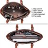 Tuffypacks Women’s Leather Laptop Tote Shoulder Handbag Vintage Briefcase With Removable 11x14” Level IIIa Ballistic Shield - Image 6
