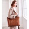Tuffypacks Women’s Leather Laptop Tote Shoulder Handbag Vintage Briefcase With Removable 11x14” Level IIIa Ballistic Shield - Image 3
