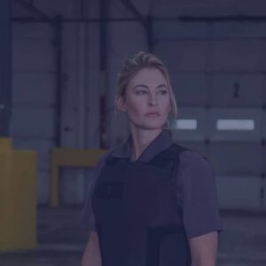 woman wearing bulletproof vest