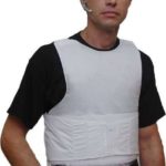 man wearing concealed lightweight bulletproof vest on top of black shirt