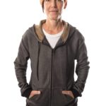 woman wearing a stab proof hoodie with hands on both pockets