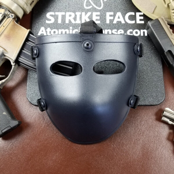 Black NIJ Level IIIA+ Half Face Bulletproof Mask for Helmets front view