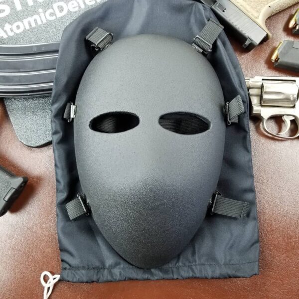 Black NIJ Level IIIA+ Full Face Bulletproof Mask front view