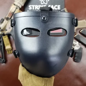 Black NIJ Level IIIA+ Half Face Bulletproof Mask for Helmets front view