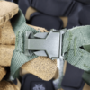 Green NIJ Level IIIA+ FAST Style High Cut Ballistic Helmet inside strap close up view