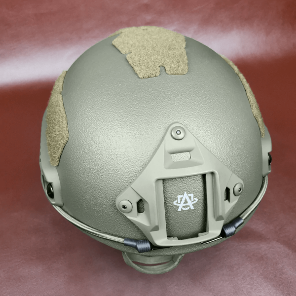 Green NIJ Level IIIA+ FAST Style High Cut Ballistic Helmet front view