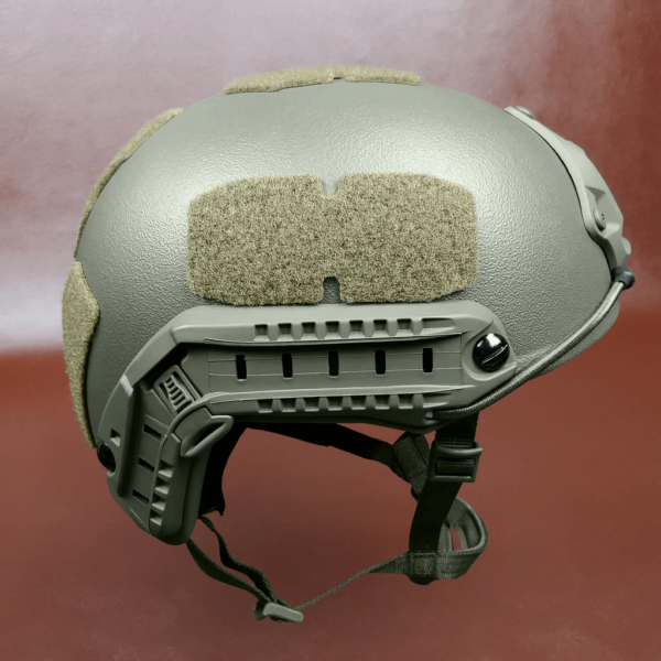 Green NIJ Level IIIA+ FAST Style High Cut Ballistic Helmet side view