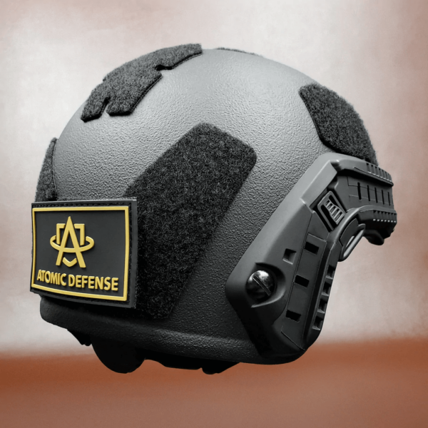 Black NIJ Level IIIA+ FAST Style High Cut Ballistic Helmet back view