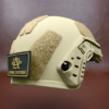 Tan NIJ Level IIIA+ FAST Style High Cut Ballistic Helmet back side view