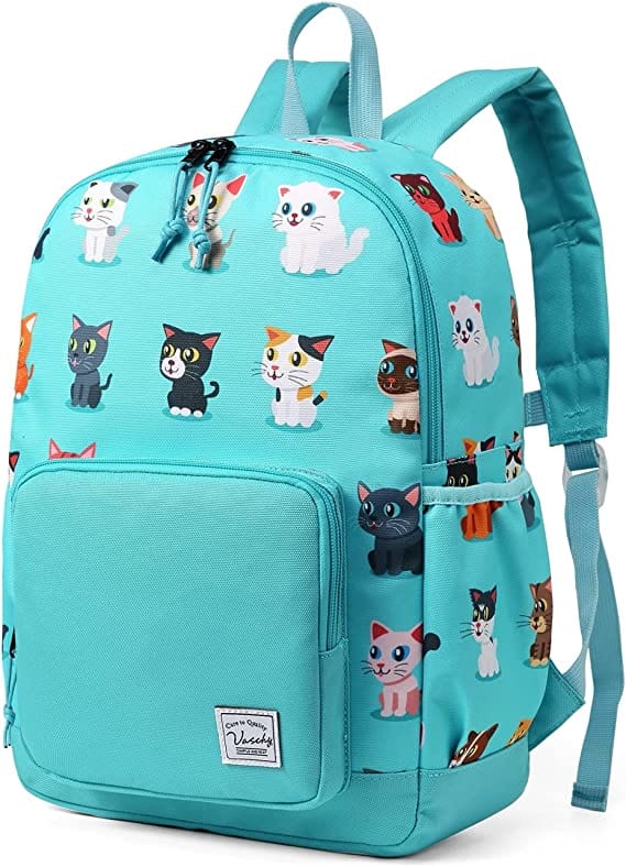 Blue Bulletproof Backpack for Kids with cats pattern