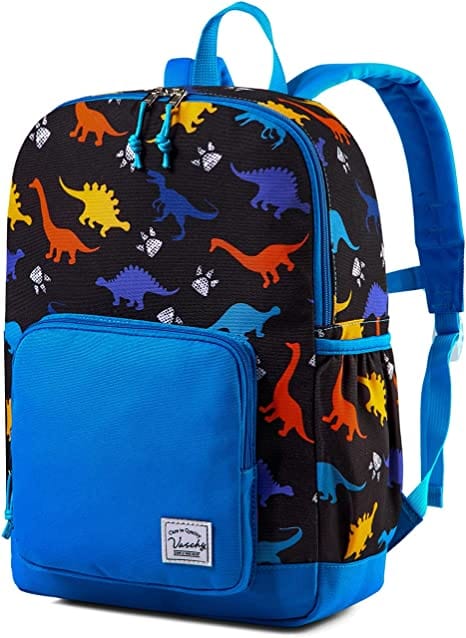 Black and blue Bulletproof Backpack for Kids with dinosaur pattern
