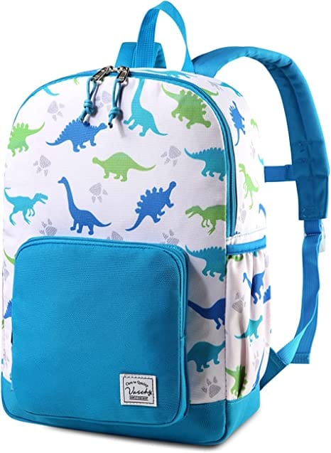 White and blue Bulletproof Backpack for Kids with dinosaur pattern