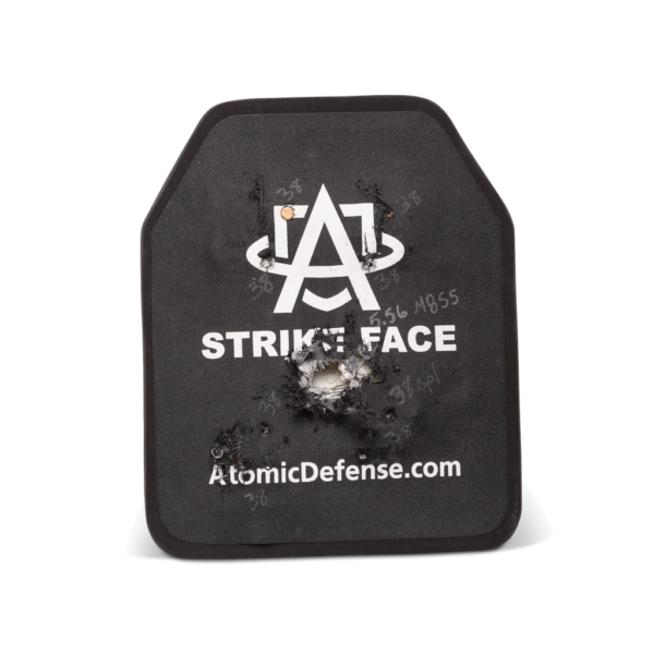 AR-15 & AK-47 Rifle Protection NIJ Level III+ Body Armor Plate with bullet shots front view