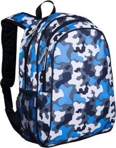 Children's Bulletproof Backpack for School with Blue camouflage pattern