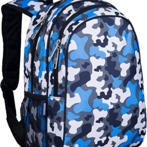 Children's Bulletproof Backpack for School with Blue camouflage pattern