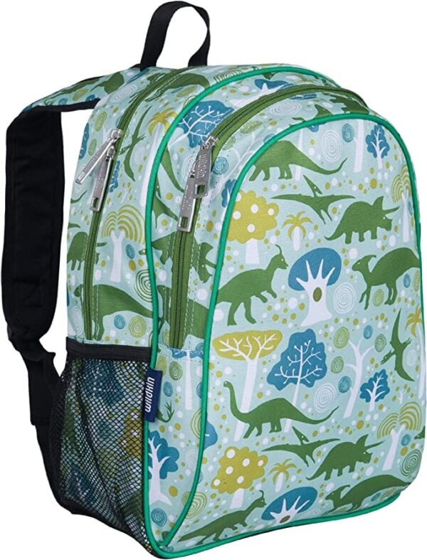 Light green Children's Bulletproof Backpack for School with dimomite dinosaur pattern