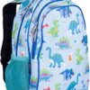 Light blue Children's Bulletproof Backpack for School with land dinosaur pattern
