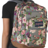 Girl wearing Grey bouquet JanSport Bulletproof Backpack side view