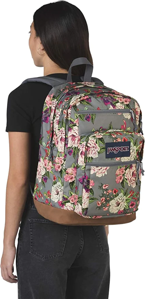 Girl wearing Grey bouquet JanSport Bulletproof Backpack side view