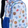 Light blue Children's Bulletproof Backpack for School with ball games pattern