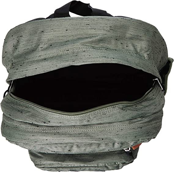 Muted green plain weave Black & White Herringbone JanSport Bulletproof Backpack inside view
