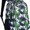 Children's Bulletproof Backpack for School with black and green camouflage pattern