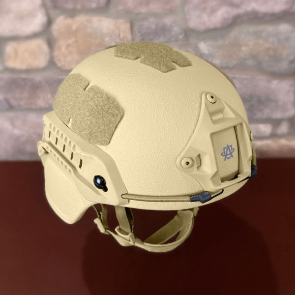 Khaki NIJ Level IIIA+ MICH/ACH Ballistic Helmet back view