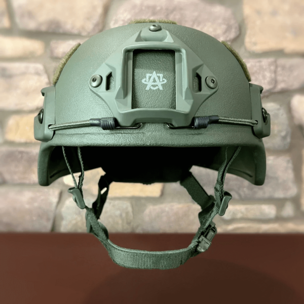 Green NIJ Level IIIA+ MICH/ACH Ballistic Helmet front view