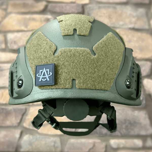 Green NIJ Level IIIA+ MICH/ACH Ballistic Helmet back view