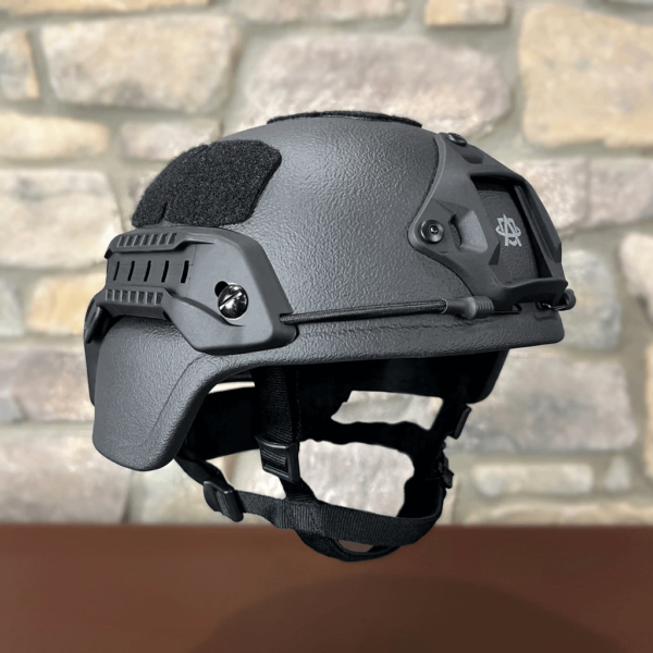 Black NIJ Level IIIA+ MICH/ACH Ballistic Helmet side view