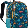 Dark blue Children's Bulletproof Backpack for School with jurassic dinosaur pattern