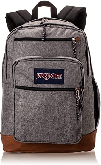 Grey letterman poly JanSport Bulletproof Backpack front view