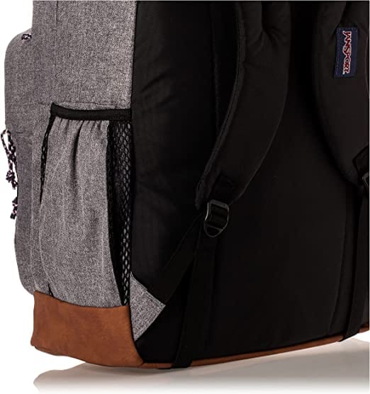 Grey letterman poly JanSport Bulletproof Backpack back view