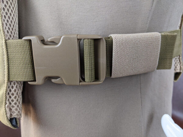 Khaki belt side strap of Level 3A Armor Plate Carrier Vest 3, or 4 Armor Plates side view on a mannequin