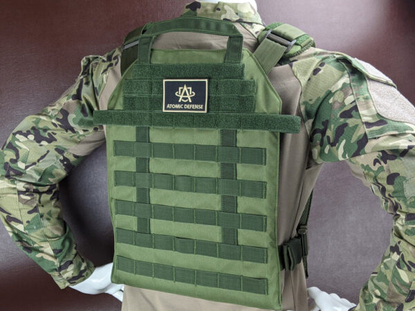 Army green Level 3A Armor Plate Carrier Vest 3, or 4 Armor Plates back view on a mannequin