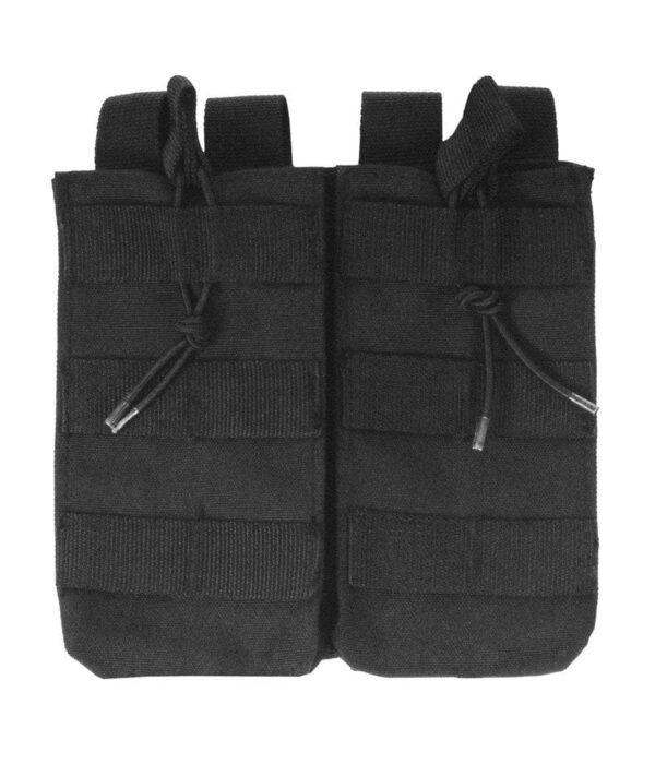 Black Double Open Top Mag Pouch front view