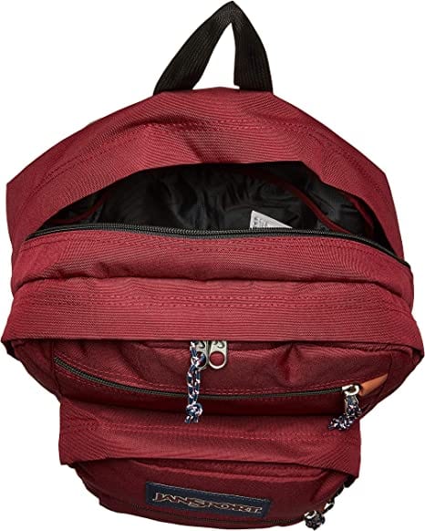 Russet red JanSport Bulletproof Backpack top inside view