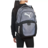 Woman wearing Silver Bulletproof Puma Challenger Backpack