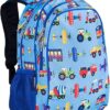 Blue Children's Bulletproof Backpack for School with trucks pattern