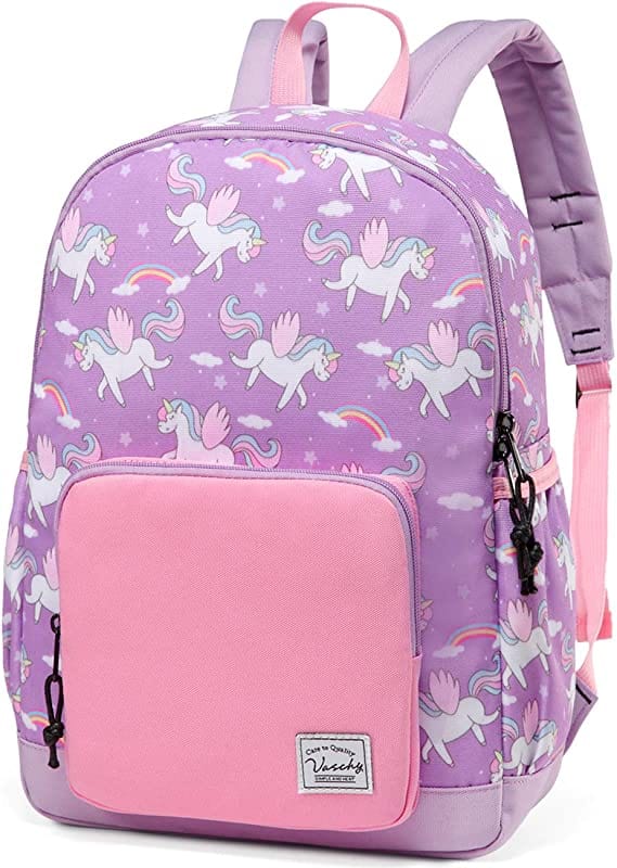 Pink and purple Bulletproof Backpack for Kids with unicorn pattern