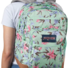 Girl wearing Vintage irises JanSport Bulletproof Backpack back view