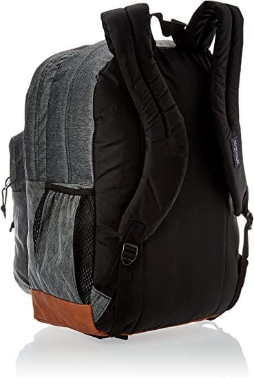Black & White Herringbone JanSport Bulletproof Backpack back view