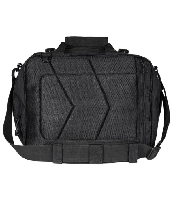 Black Hondo Patrol Bag + Level IIIA Bullet Resistant Armor Panel Insert 11" x 14" back view cushion texture