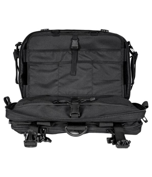 Black Hondo Patrol Bag + Level IIIA Bullet Resistant Armor Panel Insert 11" x 14" inside compartment top view