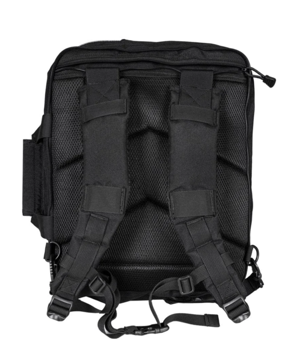 Black Hondo Patrol Bag + Level IIIA Bullet Resistant Armor Panel Insert 11" x 14" back view