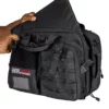 Black Hondo Patrol Bag + Level IIIA Bullet Resistant Armor Panel Insert 11" x 14" side view showing stuff out