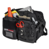Black Hondo Patrol Bag + Level IIIA Bullet Resistant Armor Panel Insert 11" x 14" side view showing stuff out
