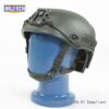 Green NIJ Level IIIA+ AirFrame Style Ballistic Helmet side view on a head mannequin